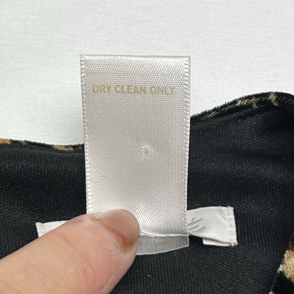 Cache Velvet Leopard Print Keyhole Bodycon Long Sleeve Sheath Women's Size 6 - Picture 7 of 12